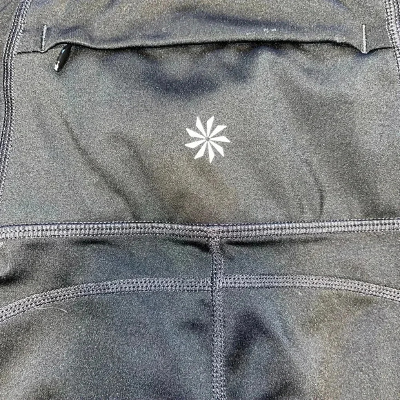 Athleta Precision 7/8 Tight High Rise Legging Black White Mesh Compression - Picture 4 of 6